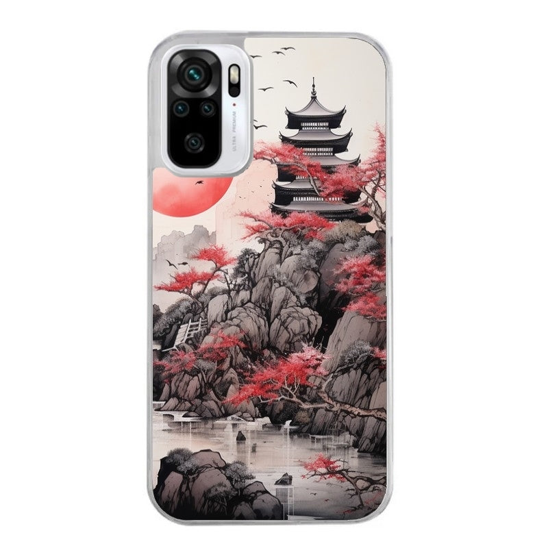 Coque taperso pour Redmi Note 10 4G 5G PRO 10S avec motif japan et temple protection antichoc personnalisée