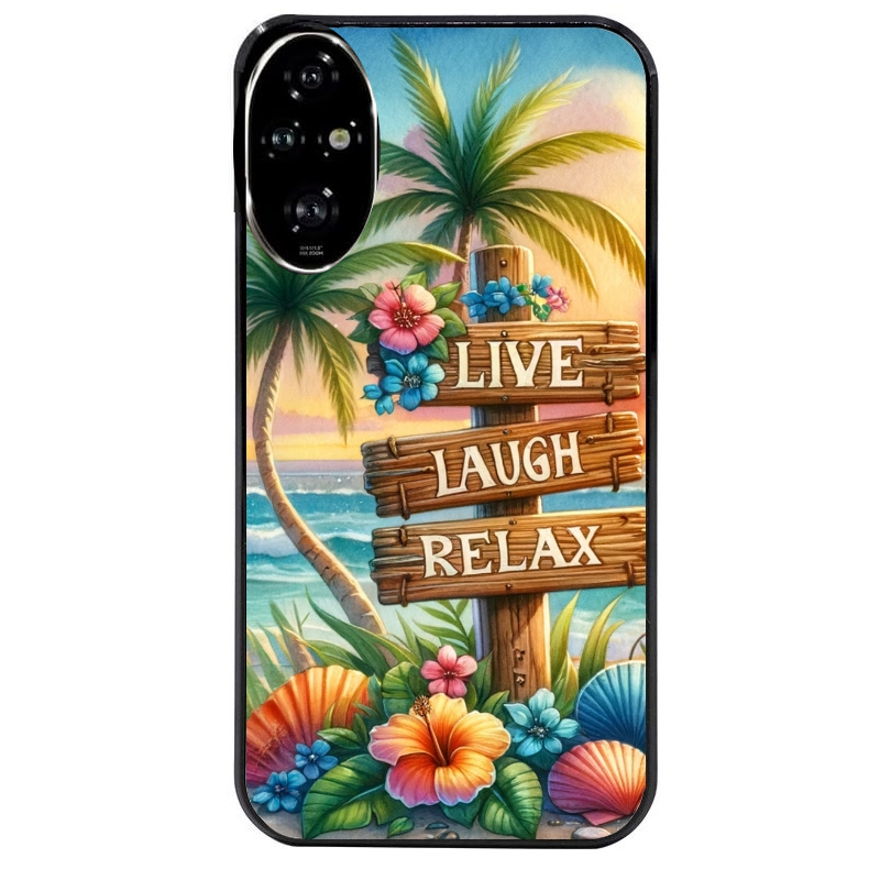 Coque noire taperso pour Honor 200 et Lite Pro Smart avec motif tropical vacances protection antichoc personnalisée