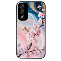 Coque noire taperso pour OnePlus Nord 5 avec motif marbre fleur cerisier protection antichoc personnalisée