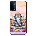 Coque noire taperso pour OPPO A54 et A74 5G avec motif elephant namaste protection antichoc personnalisée