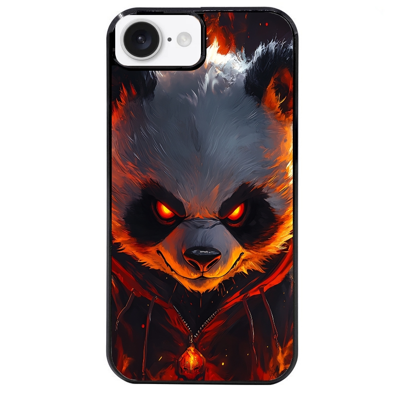 Coque noire taperso pour Iphone 16 16E PLUS MAX PRO avec motif panda very angry protection antichoc personnalisée