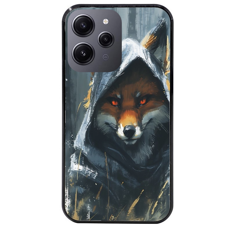 Coque noire taperso pour Redmi 12 4G et 5G avec motif renard fox des bois protection antichoc personnalisée