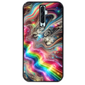 Coque noire taperso pour OPPO Reno 2 et 2Z avec motif marbre arc en ciel protection antichoc personnalisée
