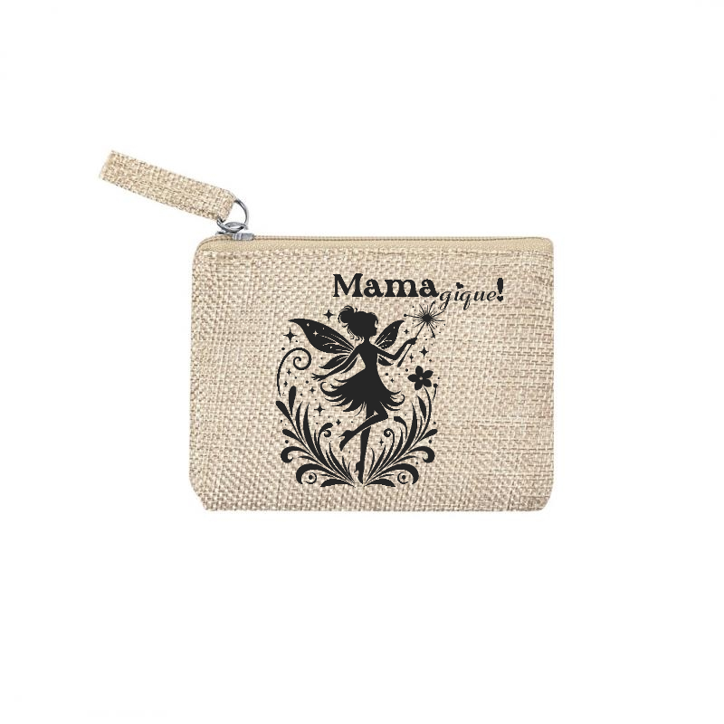 Pochette maman magique  en jute et doré en jute et doré