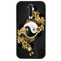 Coque noire taperso pour OPPO Reno 2 et 2Z avec motif yin yang et fleur protection antichoc personnalisée