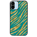 Coque noire taperso pour Redmi A1 et A2 avec motif zebre vert protection antichoc personnalisée