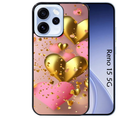 Coque noire taperso pour OPPO Reno 15 et F FS 5G avec motif coeur rose protection antichoc personnalisée