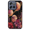 Coque noire taperso pour Moto Edge 60 et Neo Fusion Pro avec motif astro et fleurs protection antichoc personnalisée