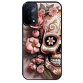 Coque noire taperso pour OPPO A54 et A74 5G avec motif tete de mort calavera rose protection antichoc personnalisée