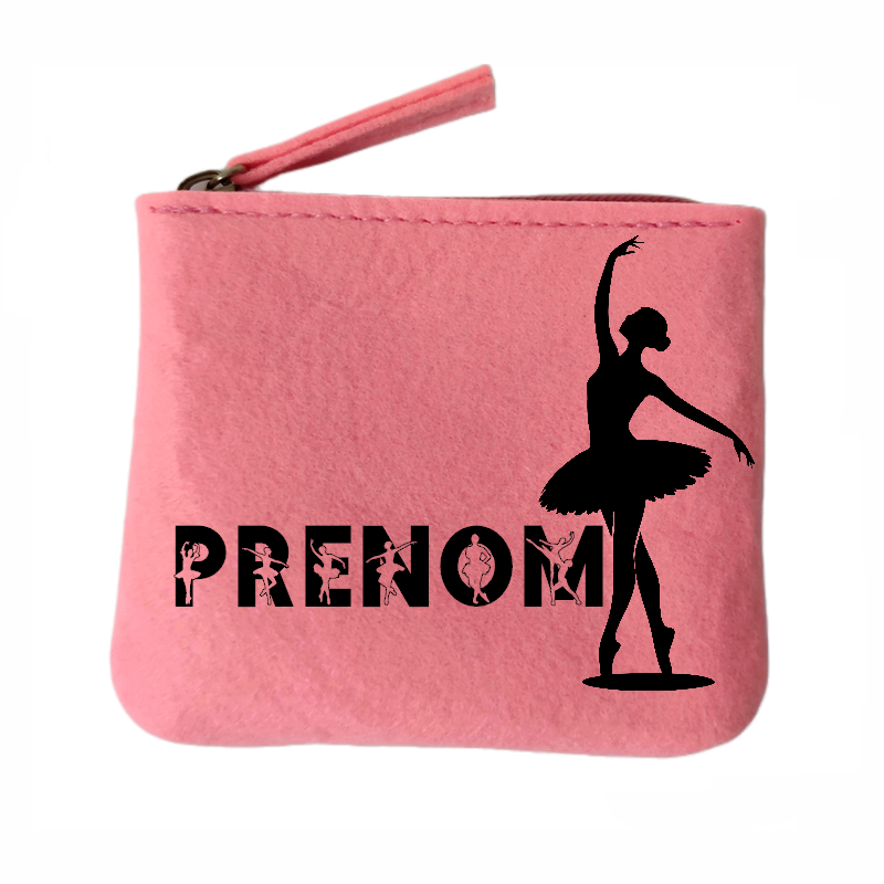 Porte monnaie personnalisé danse ballet en feutrine en feutrine