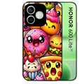 Coque noire pour Honor 600 LITE avec motif anime donut kawaii protection antichoc personnalisée
