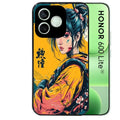 Coque noire pour Honor 600 LITE avec motif samourai girl anime protection antichoc personnalisée