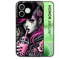 Coque noire pour Honor 600 LITE avec motif anime et gothic boba protection antichoc personnalisée
