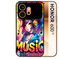 Coque noire taperso pour Honor 600 et 600 PRO avec motif anime manga et music protection antichoc personnalisée