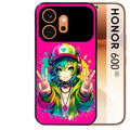Coque noire taperso pour Honor 600 et 600 PRO avec motif anime manga et tag protection antichoc personnalisée