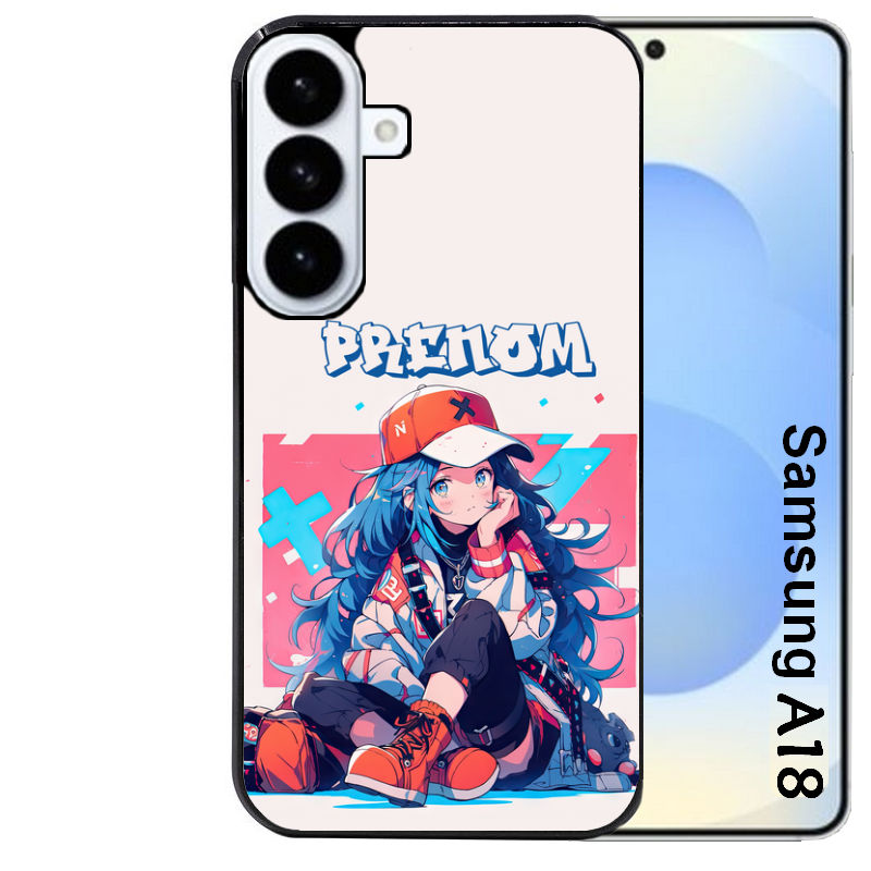 Coque pour Galaxy A08 A18 A28 A38 A58 personnalisée anime casquette