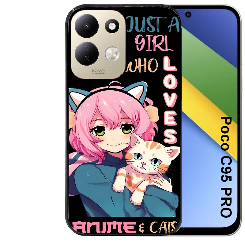 Coque pour POCO C95 PRO anime et chat