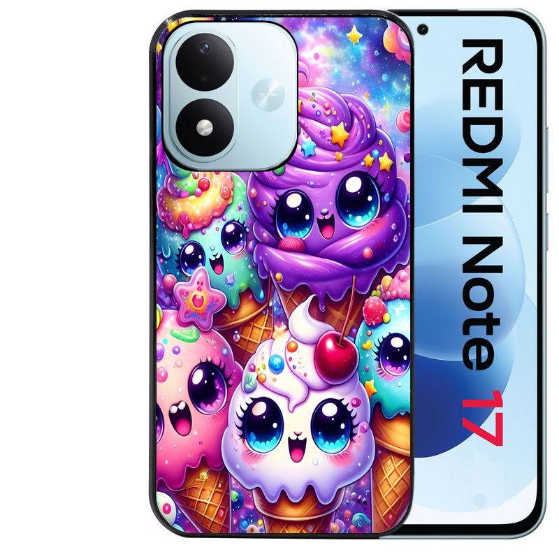 Coque pour Redmi Note 17 et PRO 4G 5G Max anime ice cream kawaii