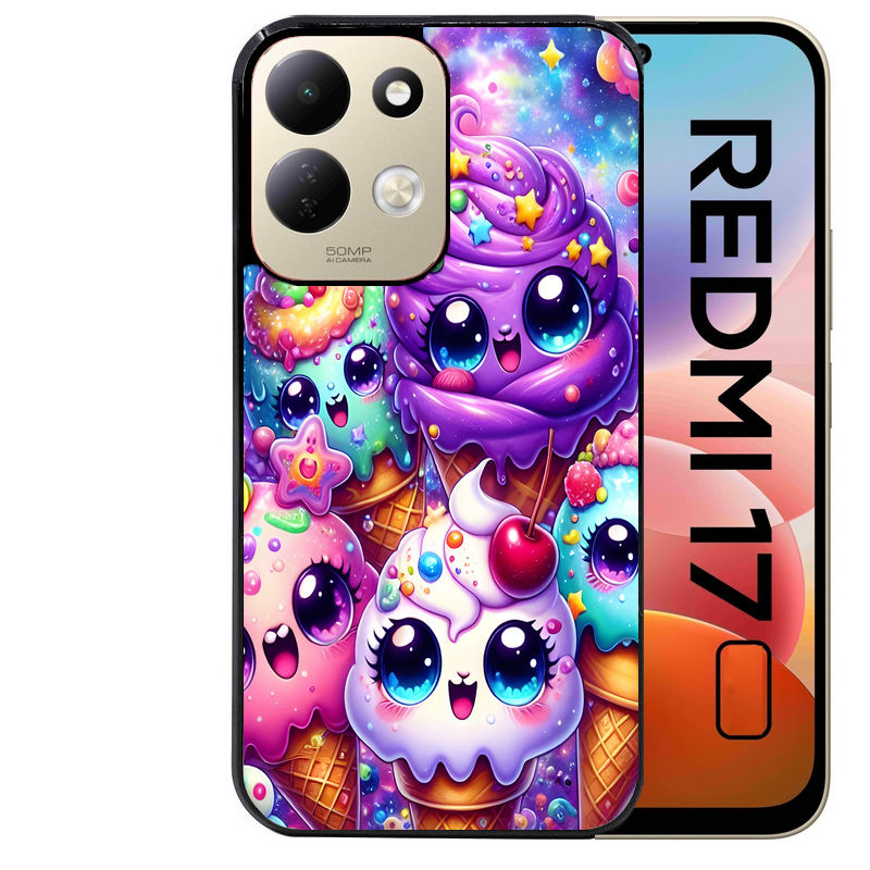 Coque pour Redmi 17 et 17C 4G 5G anime ice cream kawaii