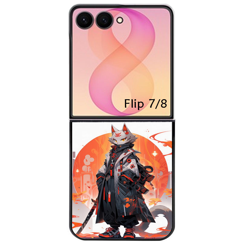 Coque pour Z FLIP 6 7 8 personnalisée anime chat japan