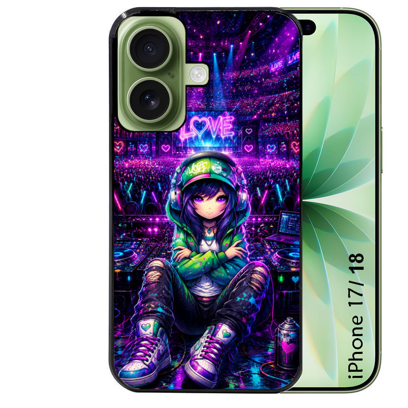 Coque pour Iphone 18 / PRO / PRO MAX / 18E anime manga et love DJ