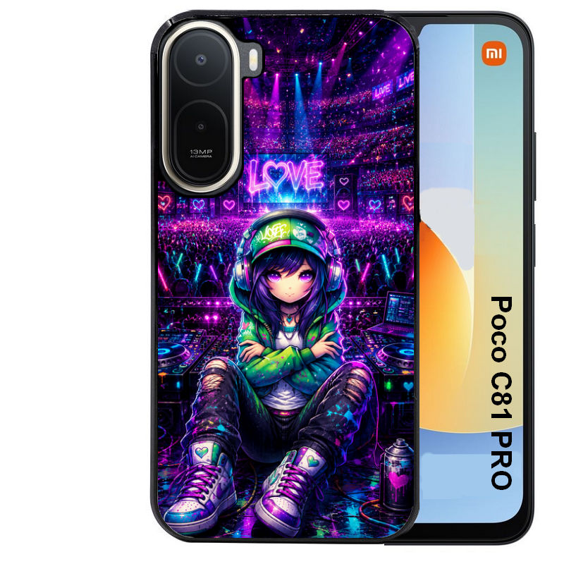 Coque pour POCO C81 PRO anime manga et love DJ
