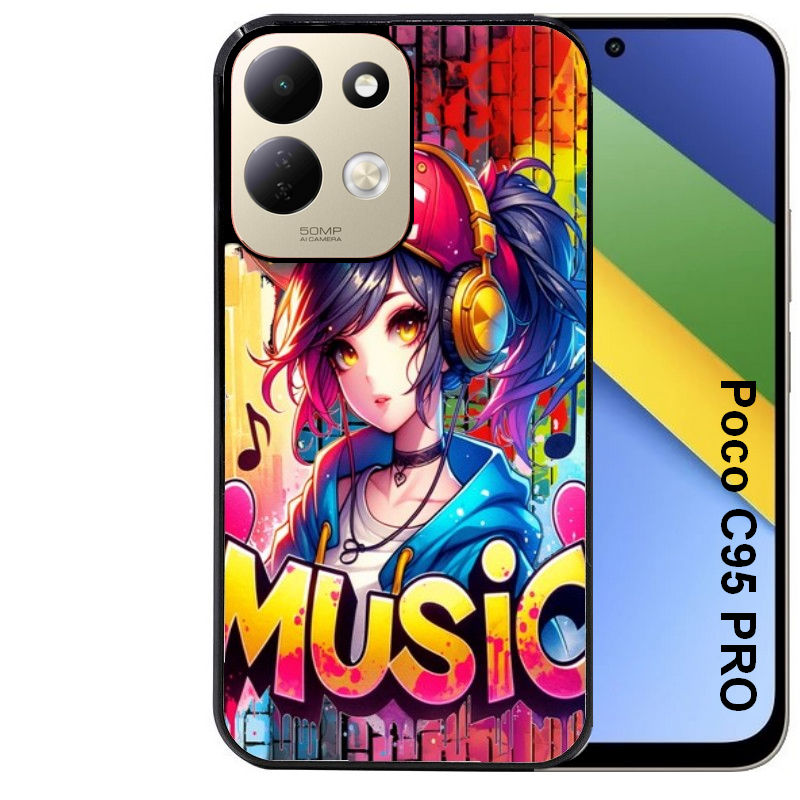 Coque pour POCO C95 PRO anime manga et music