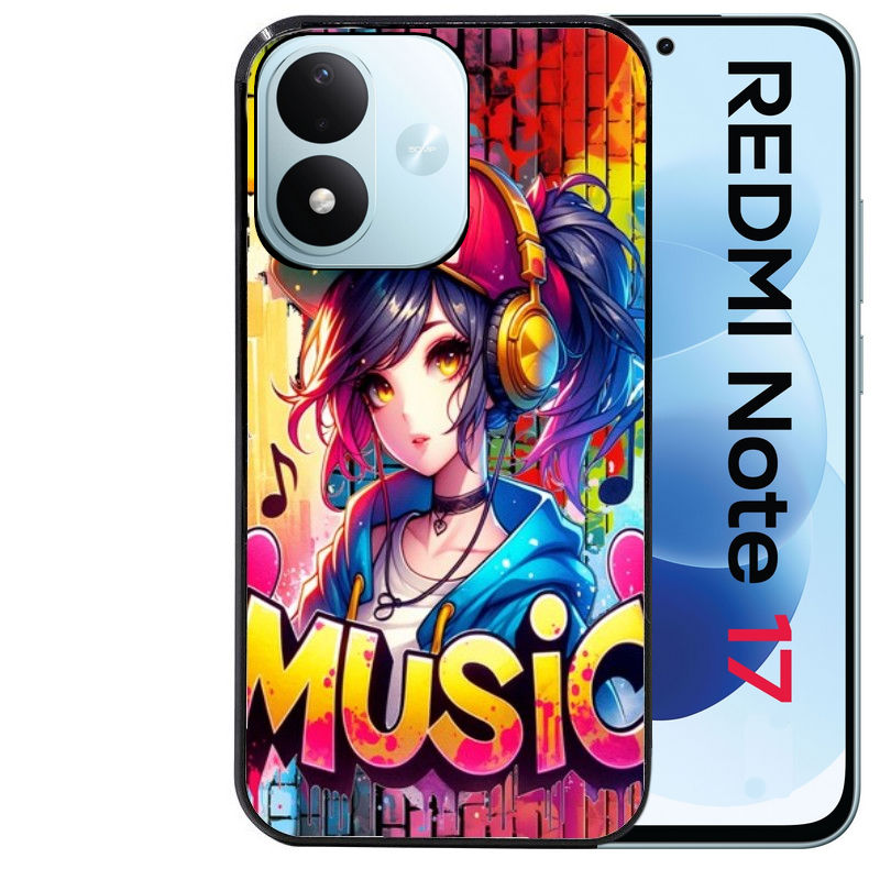 Coque pour Redmi Note 17 et PRO 4G 5G Max anime manga et music