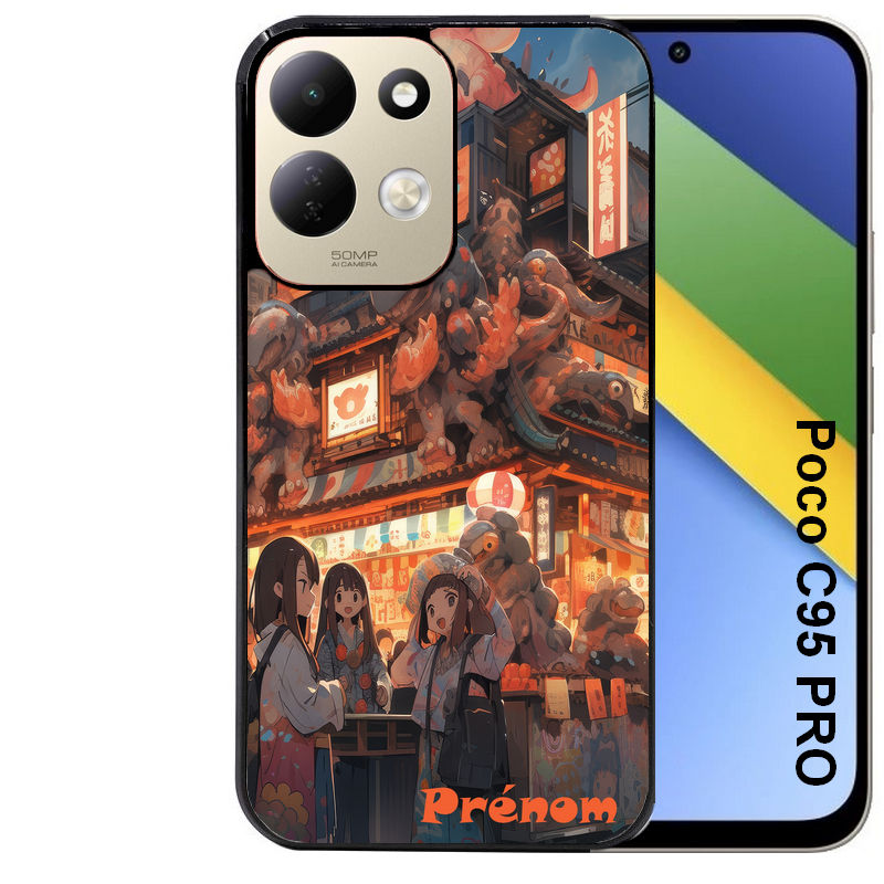 Coque pour POCO C95 PRO personnalisée anime street japan