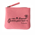 Porte monnaie personnalisé merci nounou fleur en feutrine en feutrine