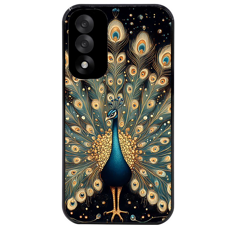 Coque noire taperso pour OnePlus Nord 5 avec motif paon mandala protection antichoc personnalisée