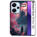 Coque noire taperso pour Redmi Note 13 PRO PLUS 5G avec motif samourai cerisier protection antichoc personnalisée