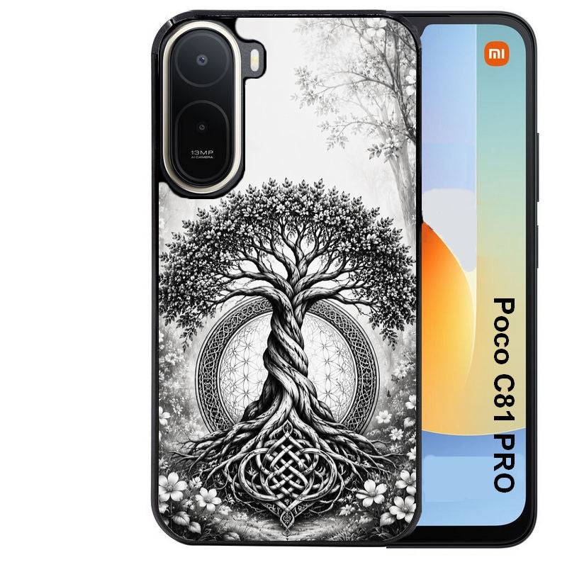 Coque pour POCO C81 PRO arbre de vie fleur