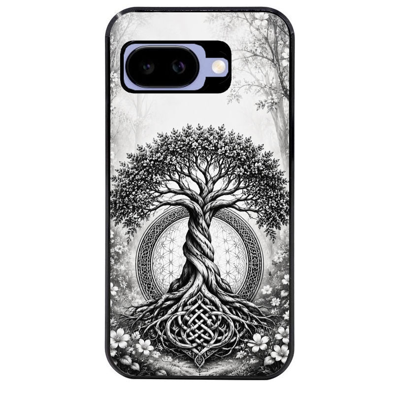 Coque pour Pixel 8A 9A 10A arbre de vie fleur