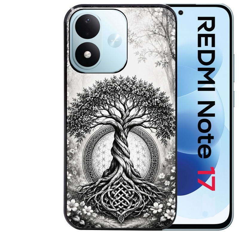 Coque pour Redmi Note 17 et PRO 4G 5G Max arbre de vie fleur