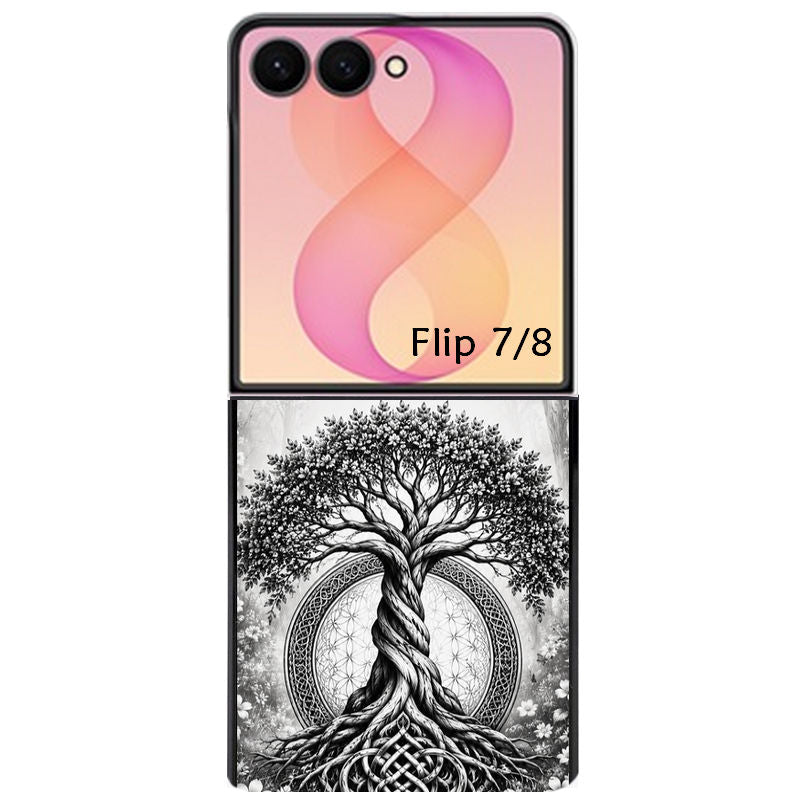 Coque pour Z FLIP 6 7 8 arbre de vie fleur