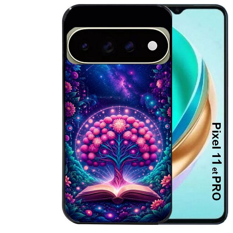 Coque pour Pixel 10 / 11 / PRO / XL arbre de vie violet