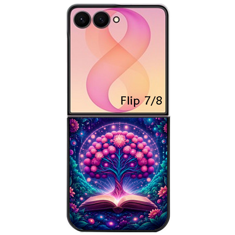 Coque pour Z FLIP 6 7 8 arbre de vie violet