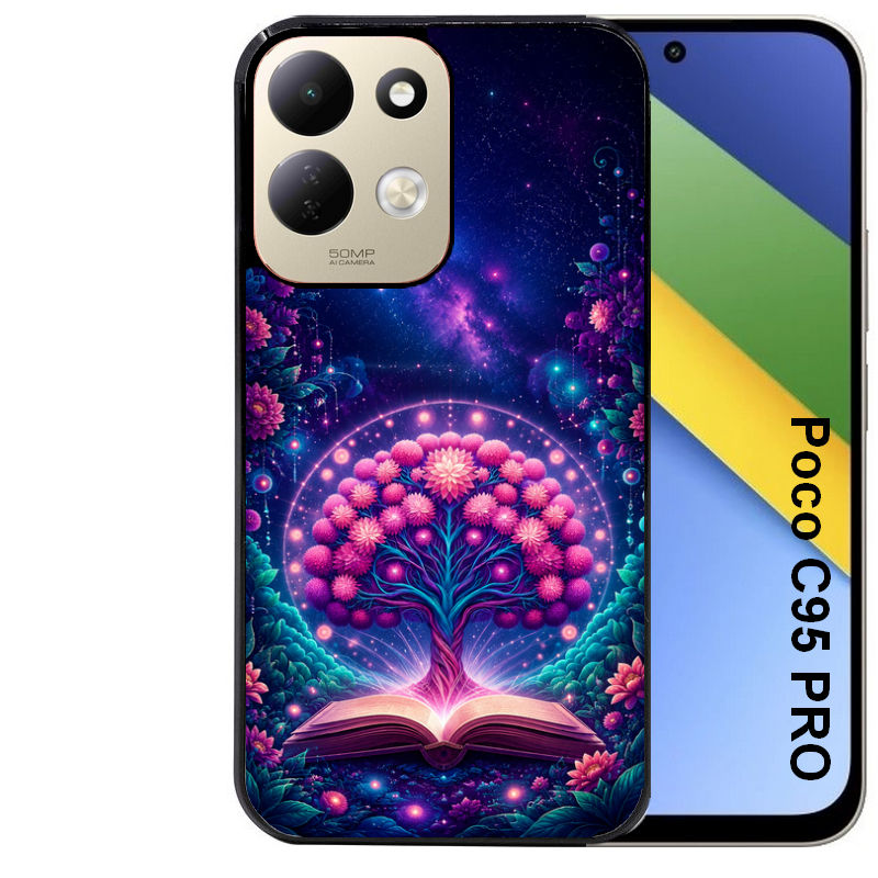 Coque pour POCO C95 PRO arbre de vie violet