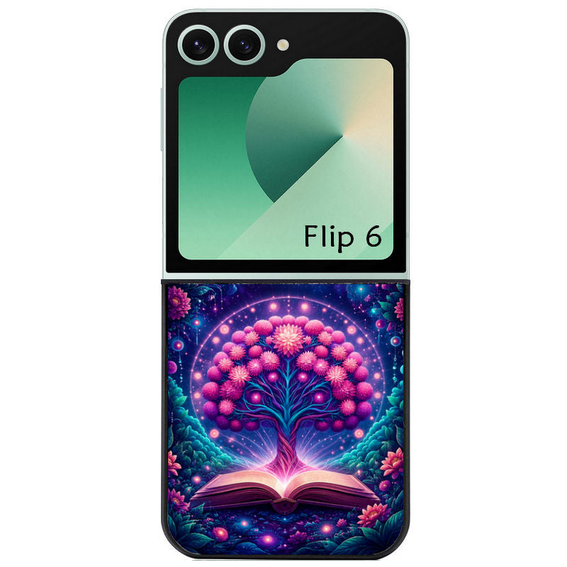 Coque pour Z FLIP 6 7 8 arbre de vie violet