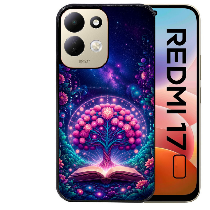 Coque pour Redmi 17 et 17C 4G 5G arbre de vie violet