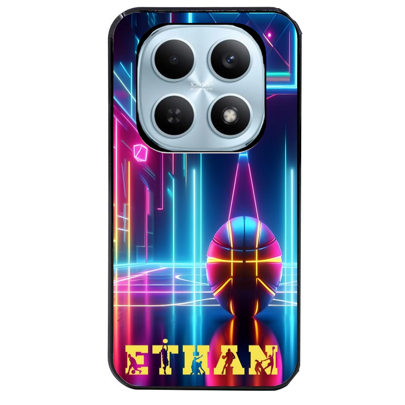 Coque noire taperso pour POCO M8 5G et PRO 5G avec motif basket electro personnalisee protection antichoc personnalisée
