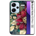 Coque noire taperso pour Redmi Note 13 PRO PLUS 5G avec motif fleur poinsettia style noel protection antichoc personnalisée