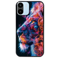 Coque noire taperso pour Redmi A1 et A2 avec motif lion fluo protection antichoc personnalisée
