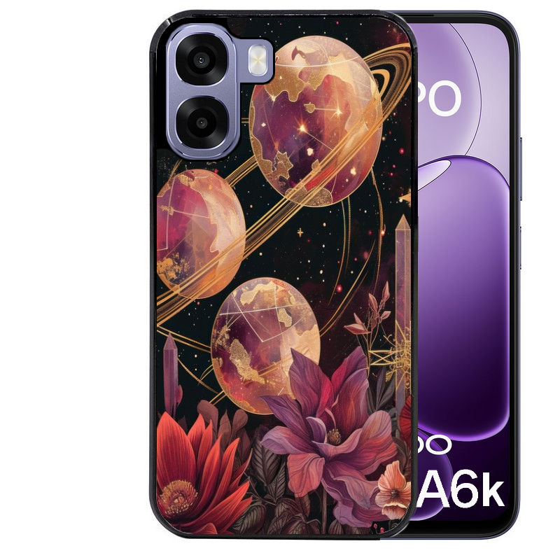 Coque pour Oppo A6 A6 A6K astro et fleurs