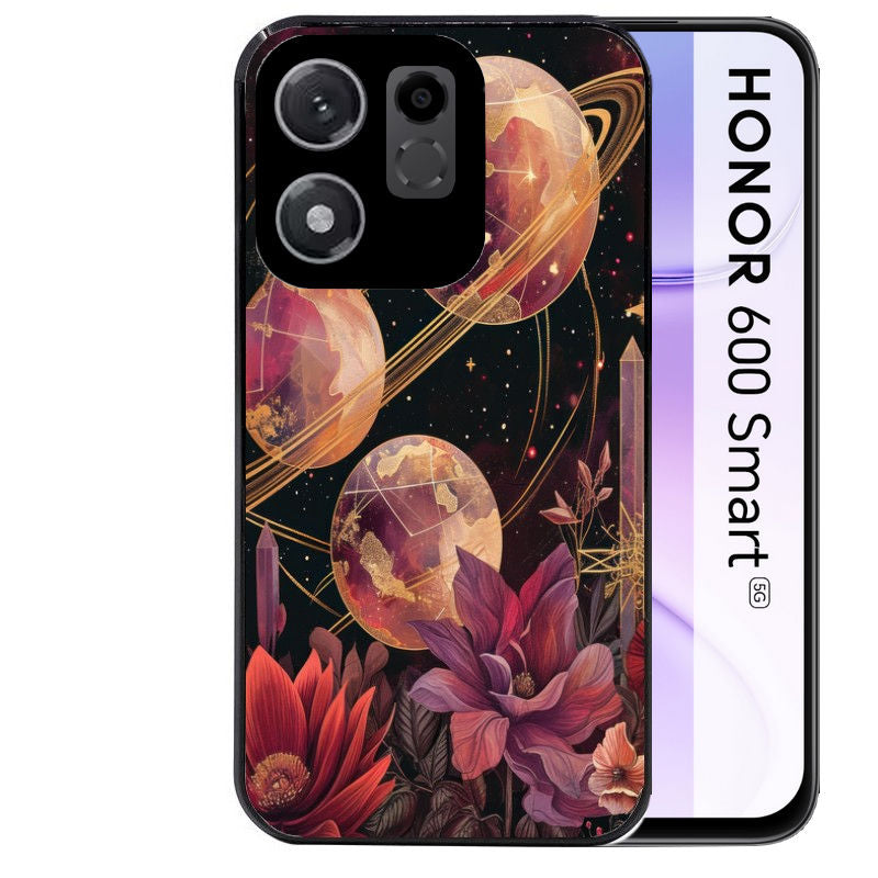 Coque pour Honor 600 SMART astro et fleurs