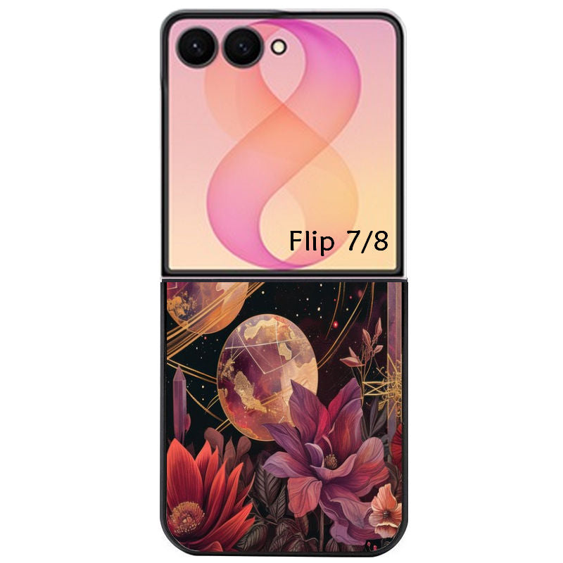 Coque pour Z FLIP 6 7 8 astro et fleurs