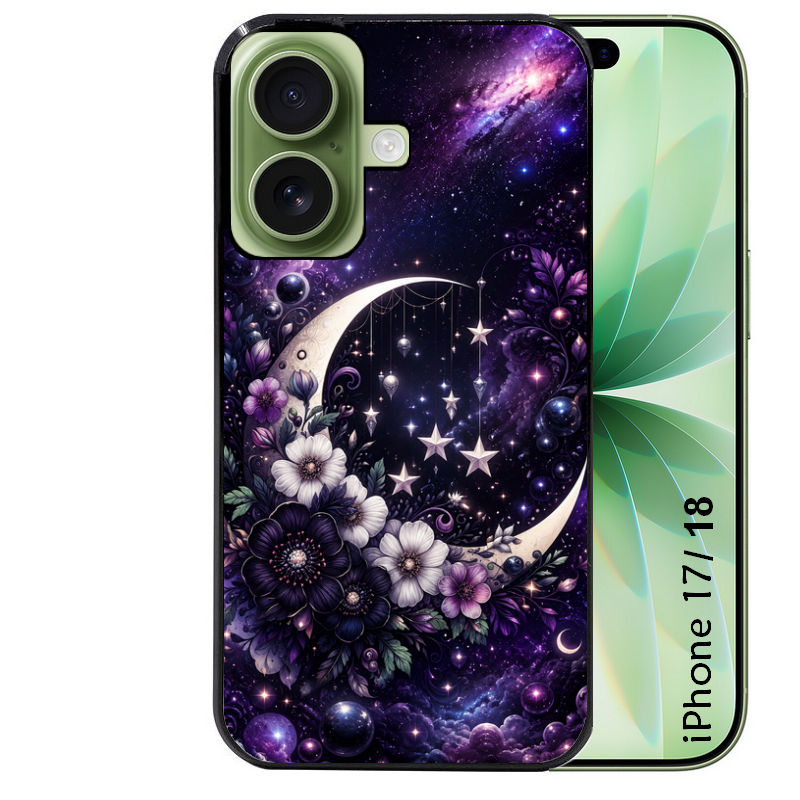 Coque pour Iphone 18 / PRO / PRO MAX / 18E astro et lune violet