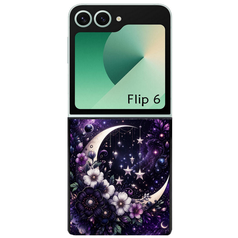 Coque pour Z FLIP 6 7 8 astro et lune violet