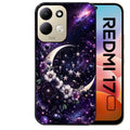 Coque pour Redmi 17 et 17C 4G 5G astro et lune violet